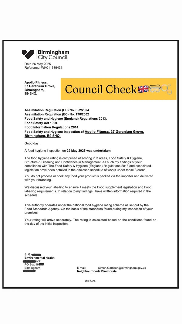 Birmingham City Council check document with a yellow bar at the top