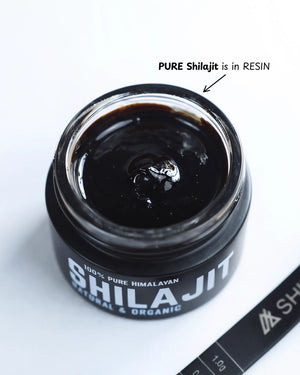 Jar of Shilajit with a black lid & Pure Resin