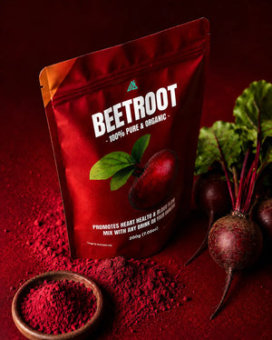 Apollo Fitness Organic Beetroot Powder 200g – 100% pure beetroot powder for heart health, nitric oxide production, blood flow, endurance and daily wellness.